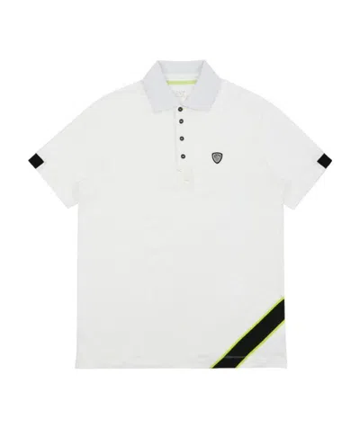 Ea7 Logo Patch Polo Shirt In White