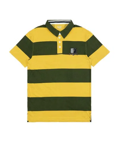 Ea7 Logo Patch Polo Shirt In Yellow