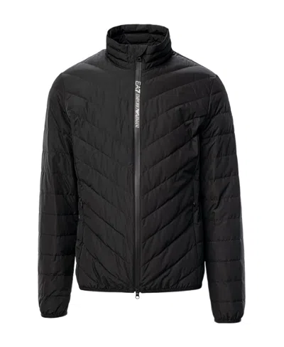 Ea7 Logo-patch Quilted Jacket In Black