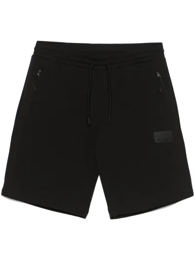 Ea7 Logo-patch Shorts In Black