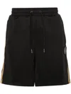 Ea7 Logo-patch Shorts In Black