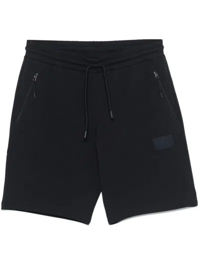Ea7 Logo-patch Shorts In Blue