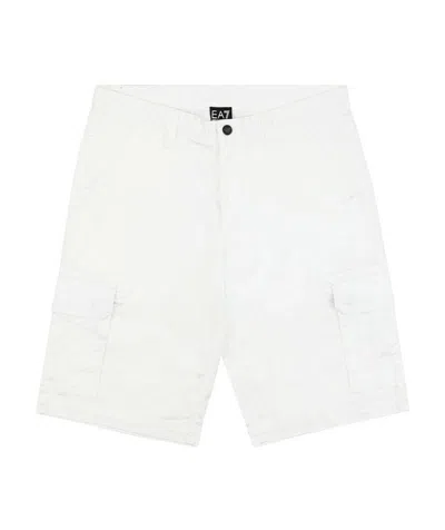 Ea7 Logo Patch Shorts In White