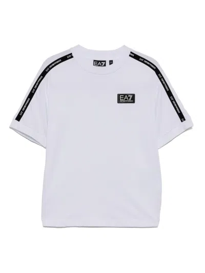 Ea7 Kids' Logo-patch T-shirt In White