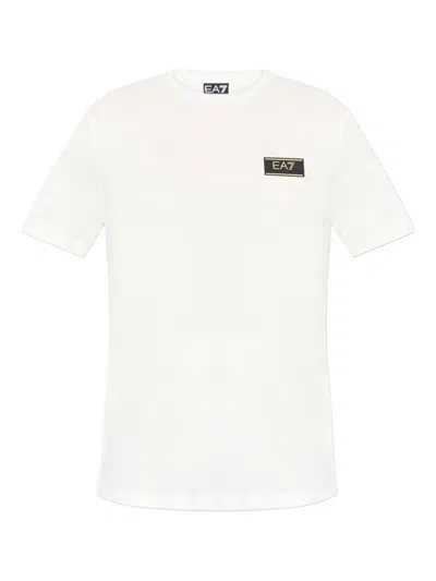 Ea7 Logo-patch T-shirt In White
