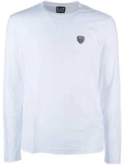 Ea7 Logo-patch T-shirt In White
