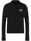 Ea7 Logo-patch Top In Black