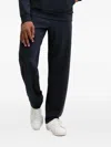 Ea7 Logo-patch Track Pants In Blue