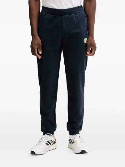 Ea7 Logo-patch Track Pants In Blue