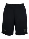 Ea7 Logo-patch Track Shorts In Black