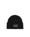 Ea7 Logo-patch Wool-blend Beanie In Black
