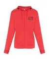 Ea7 Logo-patch Zip-up Cardigan In Red