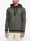 Ea7 Logo-pattern Hooded Sweater In Gray