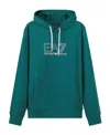 Ea7 Logo Pattern Hoodie In Green
