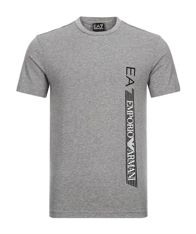 Ea7 Logo Pattern Short-sleeved T-shirt In Gray