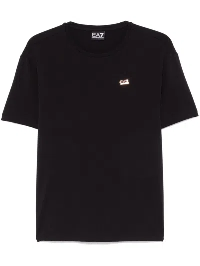 Ea7 Logo-plaque T-shirt In Black