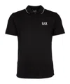 Ea7 Black Regular Fit Polo In Black
