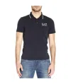 Ea7 Logo Polo Shirt In Black