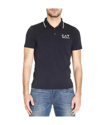 Ea7 Logo Polo Shirt In Black