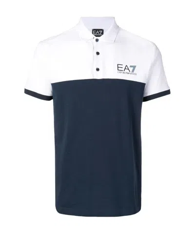 Ea7 Logo Polo Shirt In Blue