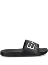 Ea7 Emporio Armani Logo Pool Slides In Black