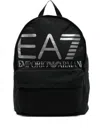 Ea7 Logo Print Backpack In Black