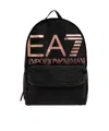 Ea7 Logo Print Backpack In Black