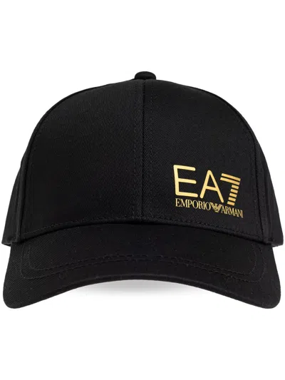 Ea7 Logo-print Baseball Cap In Black