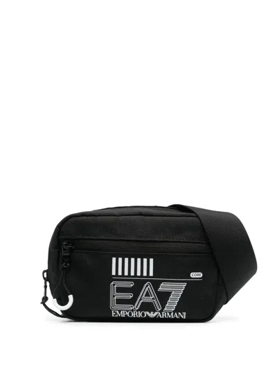 Ea7 Logo-print Belt Bag In Black