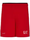 Ea7 Logo-print Bermuda Shorts In Red