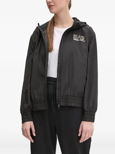 Ea7 Logo-print Bomber Jacket In Black