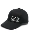 Ea7 Logo Cotton Canvas Cap In Black