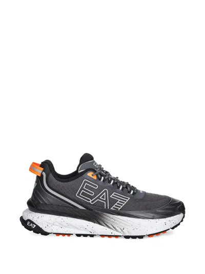 Ea7 Logo-print Chunky Sneakers In Gray