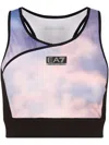 Ea7 Logo-print Compression Top In 紫色