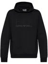 Ea7 Cotton Hooded Visibility Sweatshirt In Black
