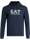 Ea7 Logo-print Cotton Hoodie In Black