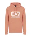 Ea7 Logo-print Cotton Hoodie In Pink