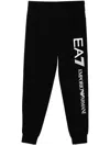 Ea7 Logo-print Cotton Track Pants In Black
