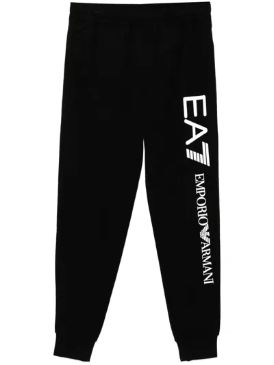 EA7 LOGO-PRINT COTTON SWEATPANTS