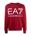 Ea7 Logo-print Cotton Sweatshirt In Red