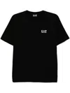 Ea7 Logo-print Cotton T-shirt In Black