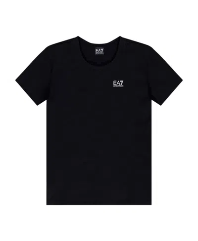 Ea7 Logo-print Cotton T-shirt In Black