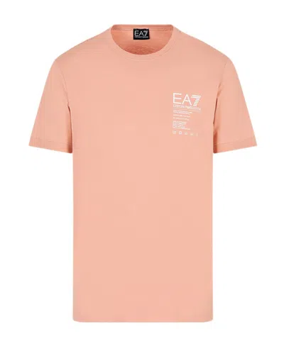 Ea7 Logo-print Cotton T-shirt In Nude
