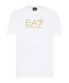 Ea7 T-shirt Logo Series En Coton Avec Grand Logo In White