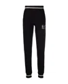 Ea7 Logo-print Cotton Track Pants In Black