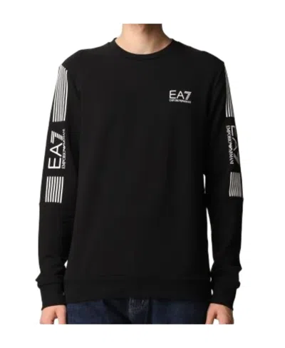 Ea7 Logo-print Crew-neck Sweatshirt In Black