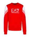 Ea7 Logo-print Crew-neck Sweatshirt In Red