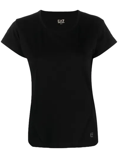 Ea7 Logo-print Crew-neck T-shirt In Black