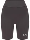 Ea7 Elastic Waist Tight Shorts In Grey