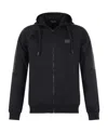 Ea7 Logo-print Detail Zipped Hoodie In Black